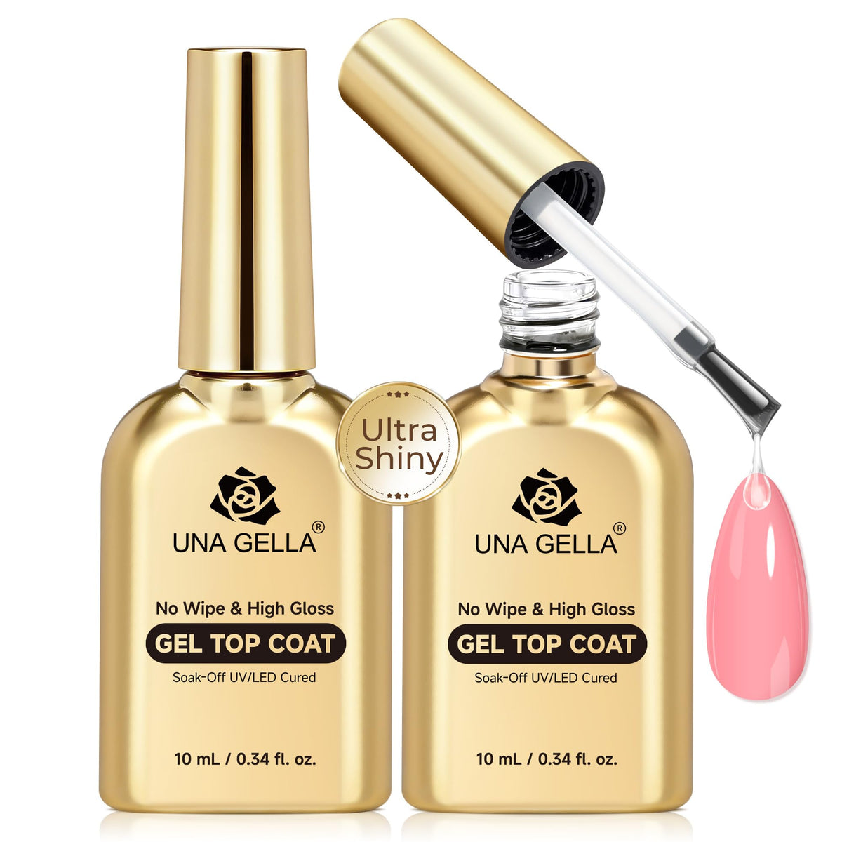 UNA GELLA Almond Gel Nail Tips 504PCS Pre-Etched Clear Fake Nails Tips