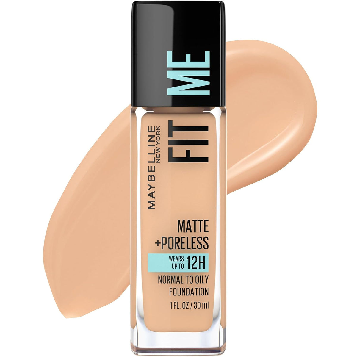 Maybelline Fit Me Matte + Poreless Liquid Oil-Free Foundation Makeup, Toffee, 1 Count (Packaging May Vary)