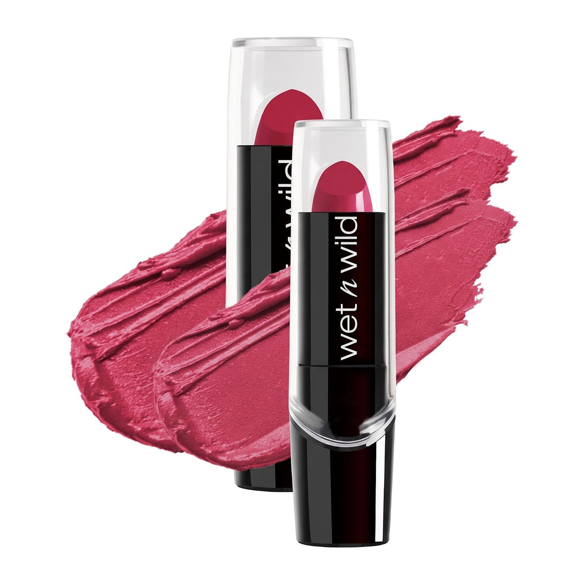 wet n wild Silk Finish Lipstick, Hydrating Rich Buildable Lip Color, Formulated with Vitamins A,E, & Macadamia for Ultimate Hydration, Cruelty-Free & Vegan - Dark Pink Frost