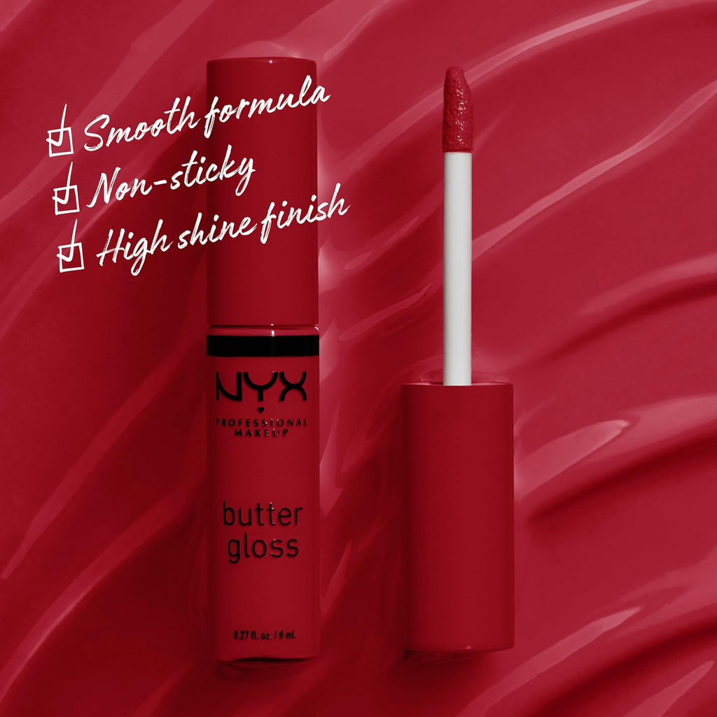NYX PROFESSIONAL MAKEUP Butter Gloss, Non-Sticky Lip Gloss - Sugar Glass ,Clear