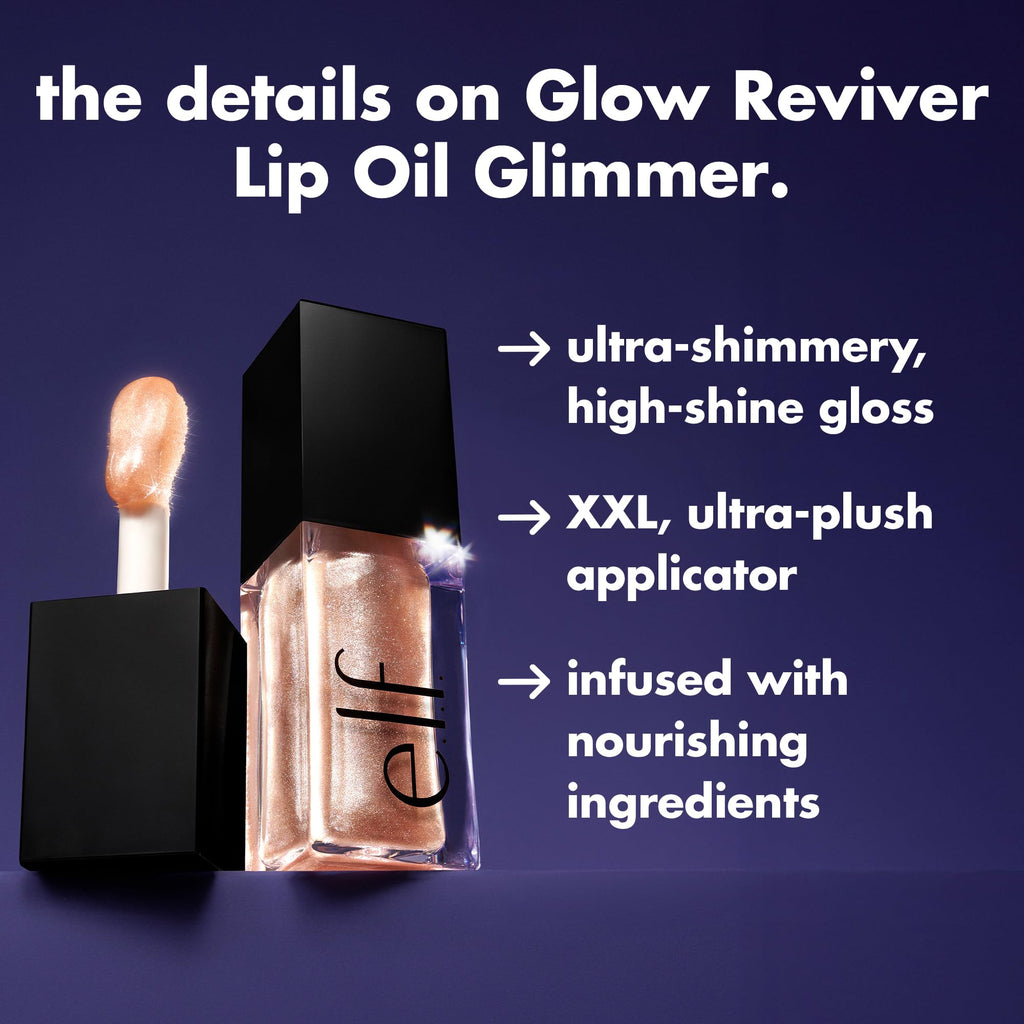 e.l.f. Glow Reviver Lip Oil, Tinted, Hydrating & Non-Sticky, Jam Session