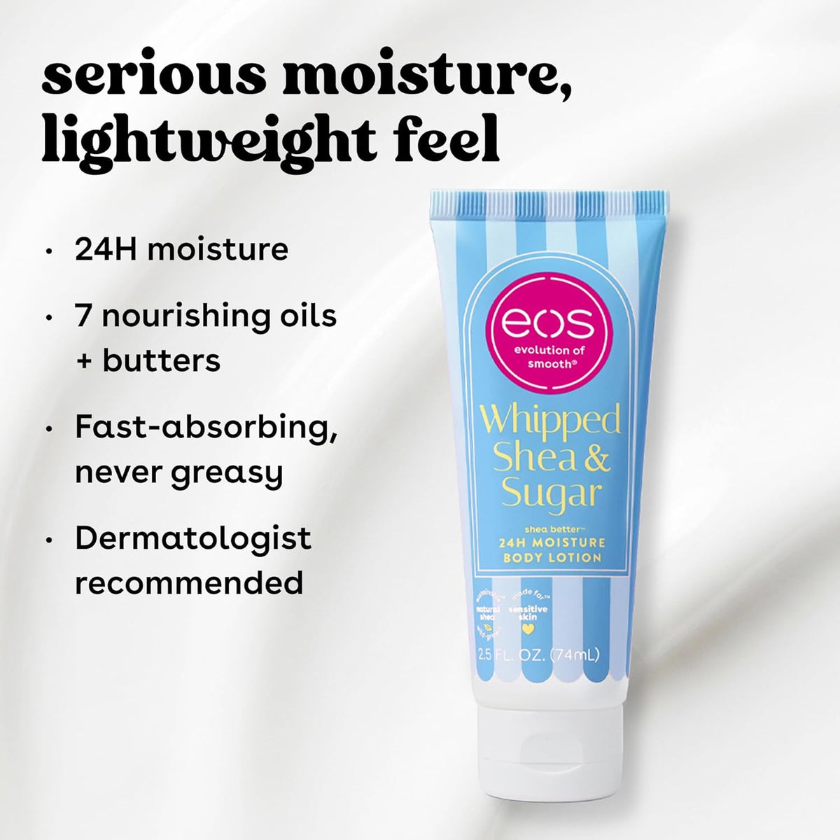 eos 24H Moisture Travel Body Lotion- Fresh & Cozy, Mini Size, 2.5 fl oz