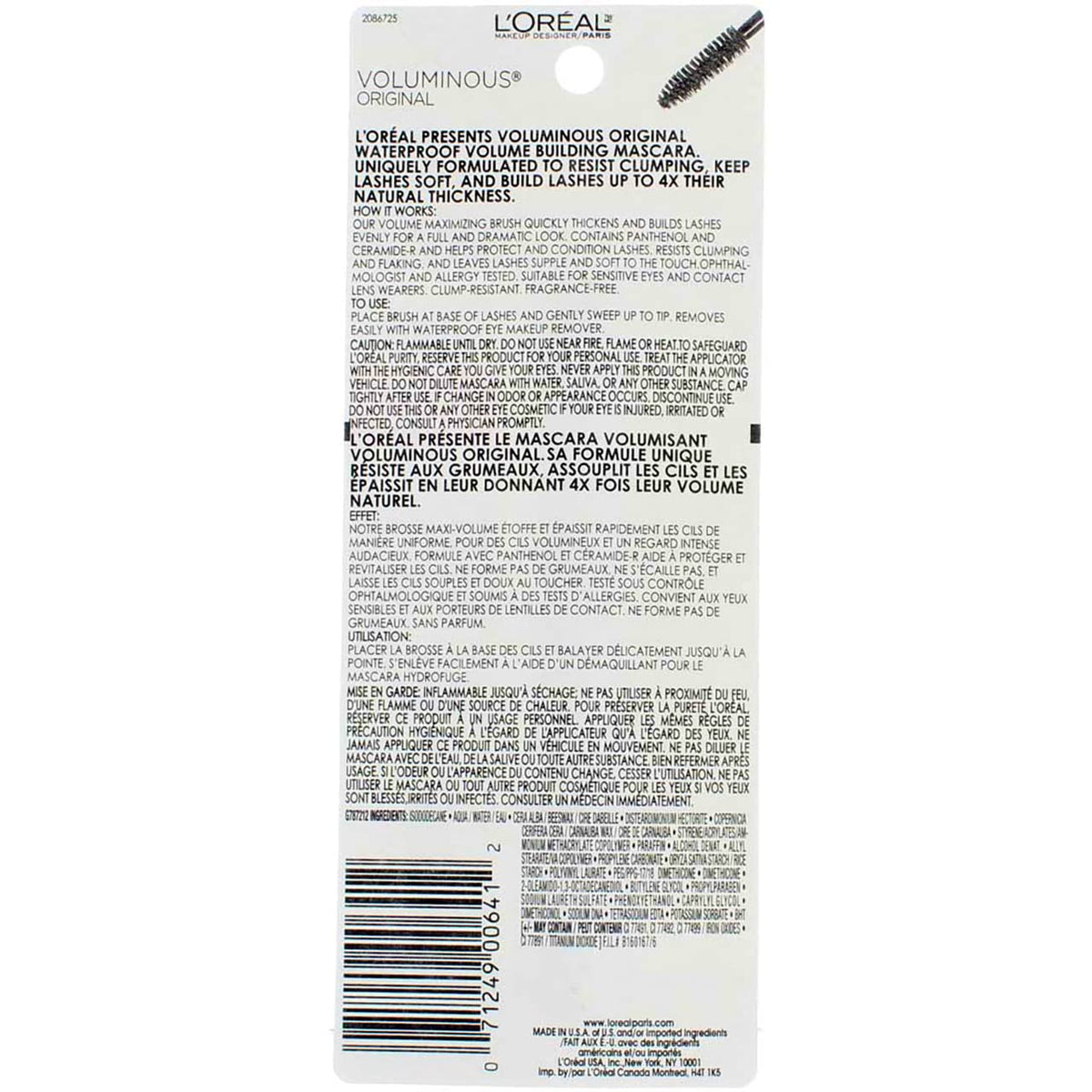 L'Oreal Paris Makeup Voluminous Original Mascara, Deep Burgundy, 0.26 Fl Oz
