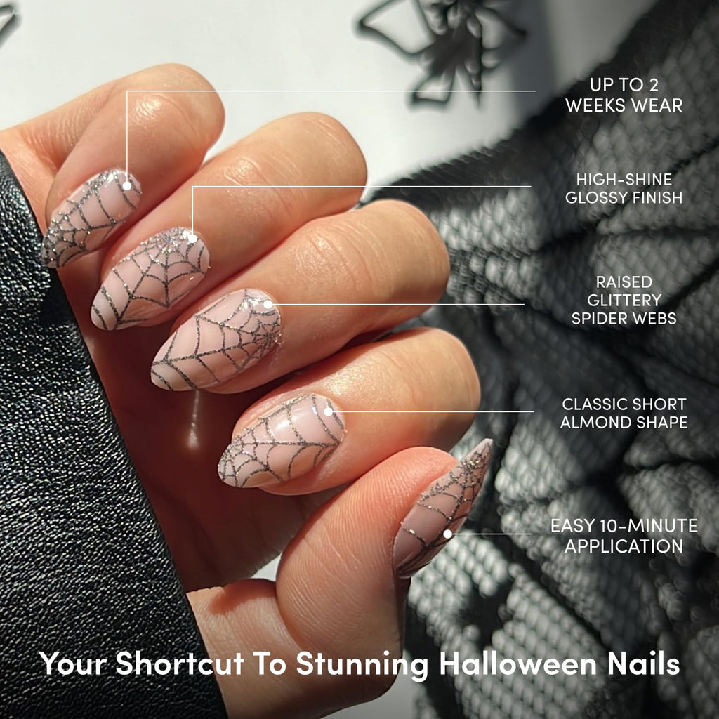 Glamnetic Halloween Press On Nails, Short Almond Glazed, October Nights