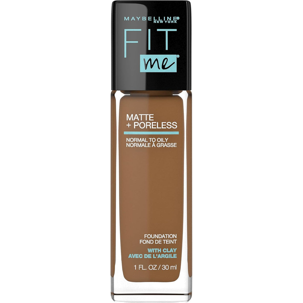 Maybelline Fit Me Matte + Poreless Liquid Oil-Free Foundation Makeup, Toffee, 1 Count (Packaging May Vary)