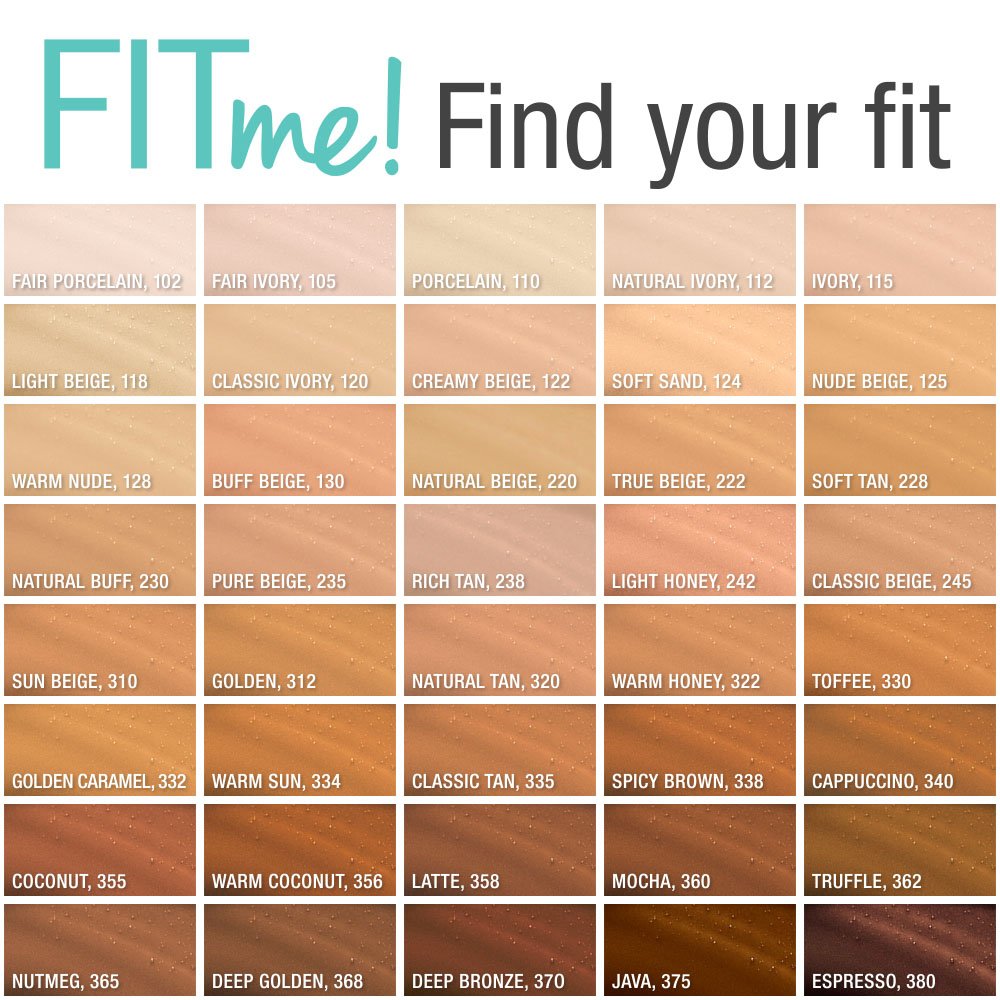 Maybelline Fit Me Matte + Poreless Liquid Oil-Free Foundation Makeup, Toffee, 1 Count (Packaging May Vary)