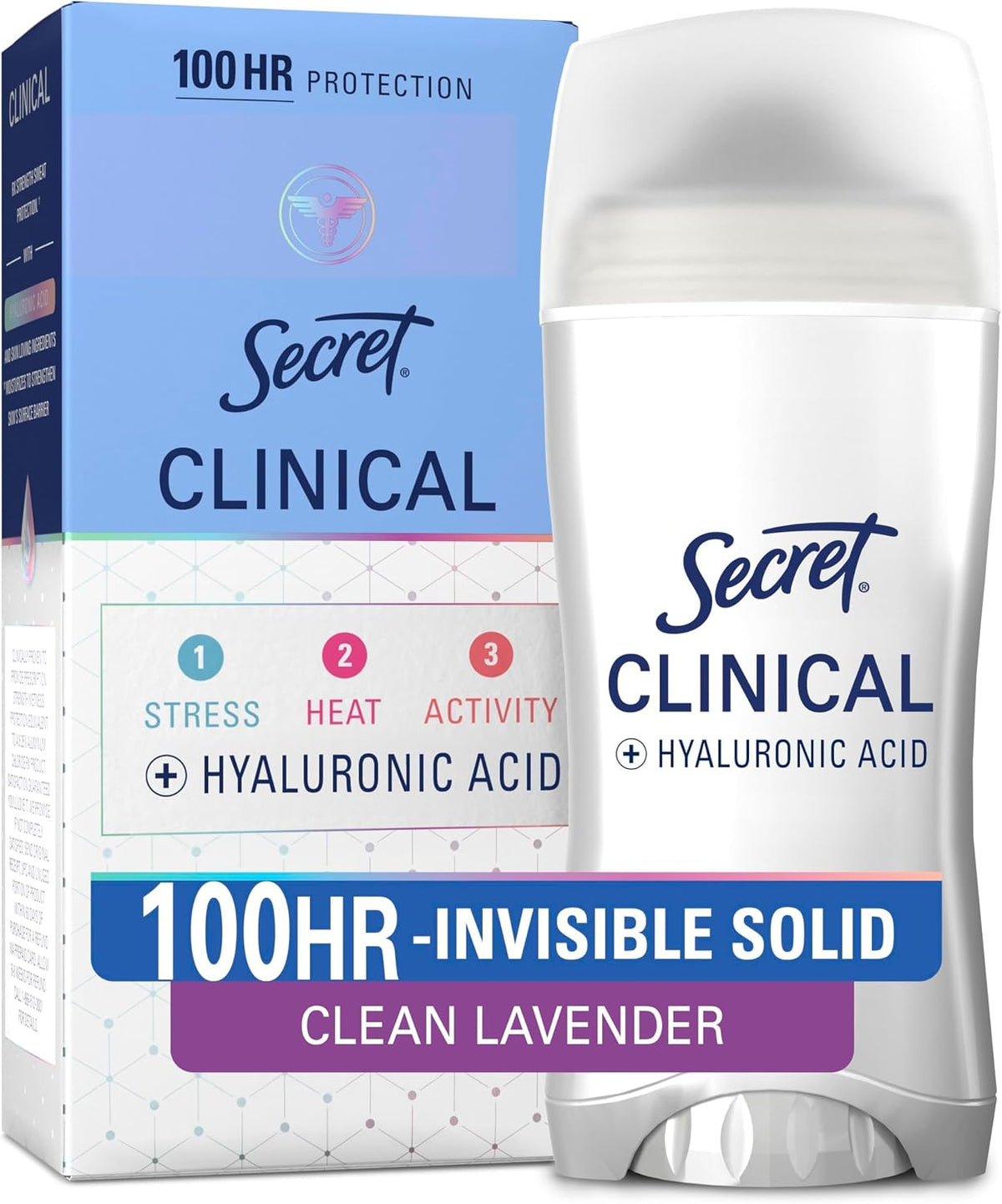 Secret Clinical Strength 100HR Defense, Invisible Solid Antiperspirant Deodorant for Women, A'Ja Wilson Edition, Triple Threat Sweat Protection, Hyaluronic Acid, Court Queen Citrus Scent, 2.6 oz