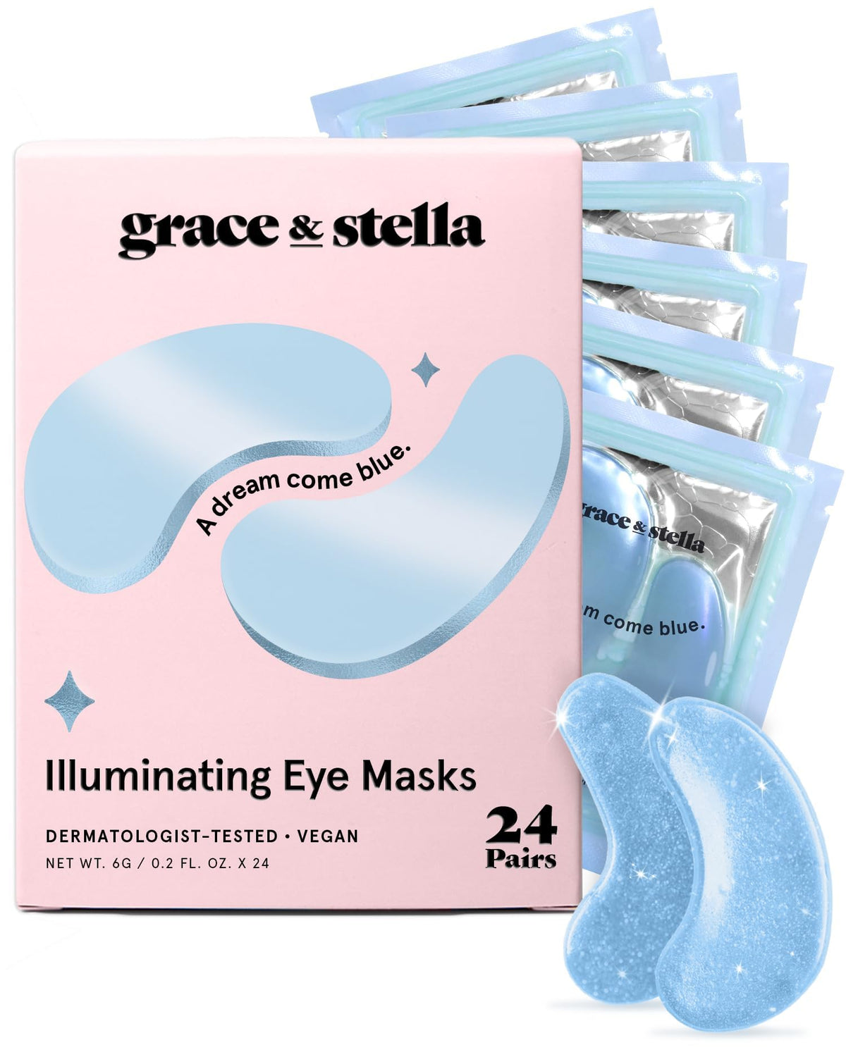 grace & stella Award Winning Eye Patches for Puffy Eyes - Birthday Gifts for Women - Under Eye Mask for Dark Circles and Undereye Bags - Gifts for Mom - Vegan Cruelty-Free Self Care (24 Pairs, Gold)