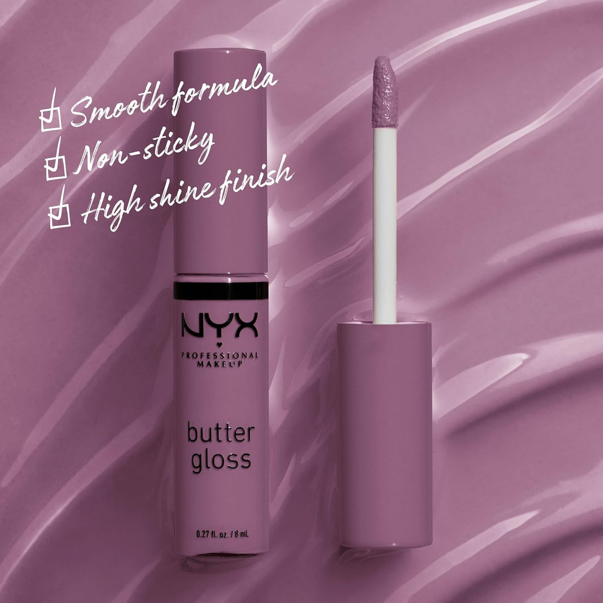 NYX PROFESSIONAL MAKEUP Butter Gloss, Non-Sticky Lip Gloss - Sugar Glass ,Clear
