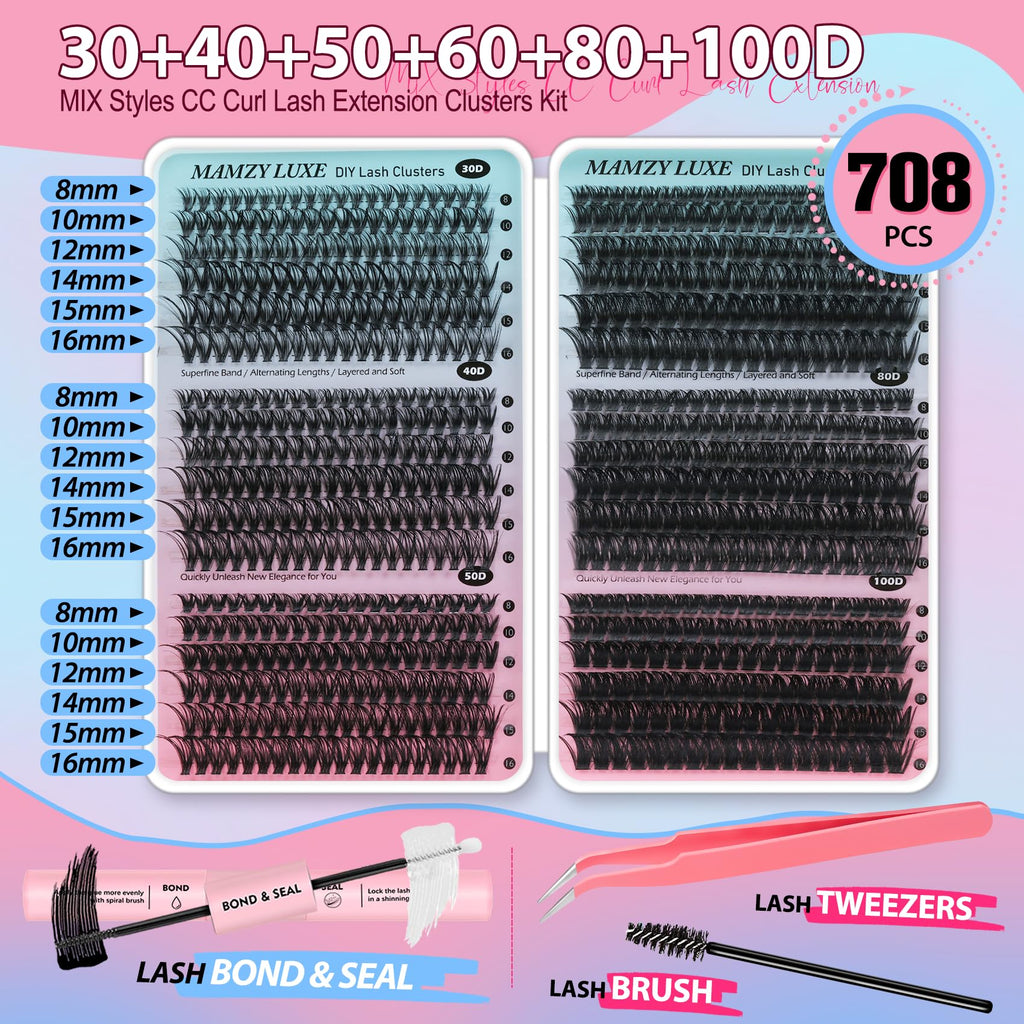 Lash Clusters Wispy 80D Eyelash Clusters 10-18mm Fluff Cluster Eyelash Extensions D Curl No Plastic Feel Individual Lashes Extension 240 Pcs Versatile False Eyelashes Clusters