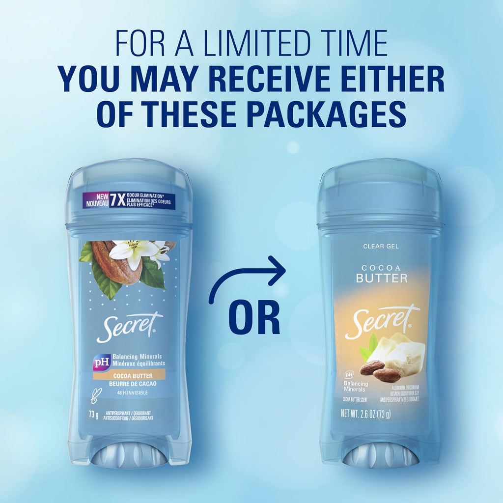 Secret Fresh Antiperspirant Deodorant for Women, 72hr Breathable Sweat & Odor Protection, Instant Freshness & Gentle, PH Balancing Minerals, Clear Gel, Relaxing Lavender Scent, 2.6 oz