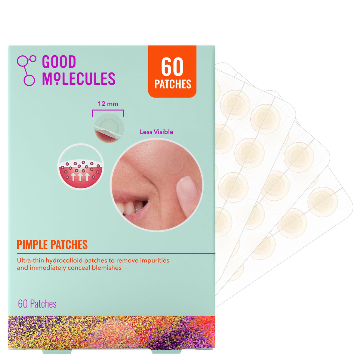 Good Molecules Pimple Patches, Hydrocolloid Patches for Face, 180 Count