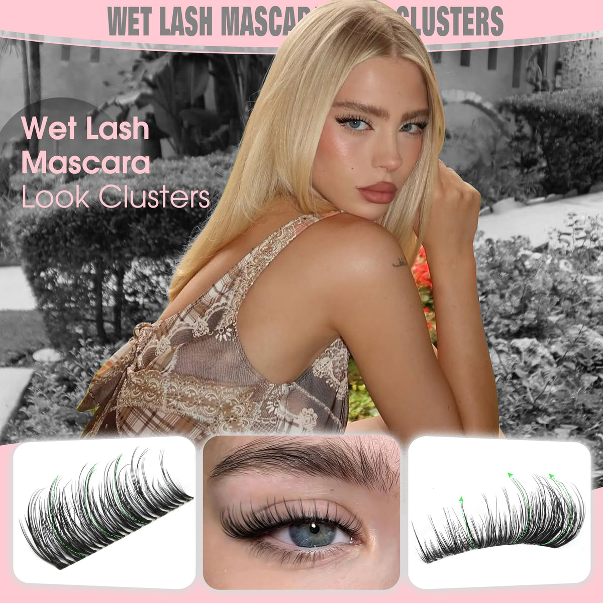 Goddvenus Lash Clusters Kit Wispy Eyelash Clusters Lashes Natural DIY Lash Extension Kit 10-16mm Cluster Eyelash Extensions Kit 300pcs C Curl Individual Lashes Cluster Eyelash (With Tweezers)