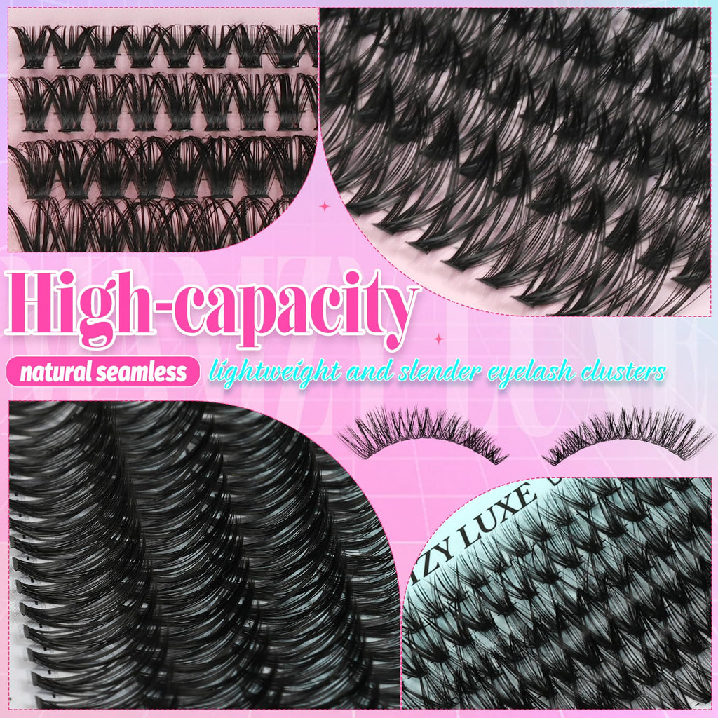 Lash Clusters Wispy 80D Eyelash Clusters 10-18mm Fluff Cluster Eyelash Extensions D Curl No Plastic Feel Individual Lashes Extension 240 Pcs Versatile False Eyelashes Clusters