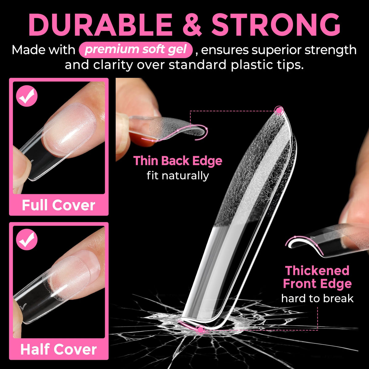 UNA GELLA 20ml*2PCS Nail Glue Remover for Press on, Multi-Functional Pinpoint Glue Remover Fast Removal Gentle Non-Acetone with Crystal Sticks for Nails Polish False Acrylic Nail Tips Home DIY