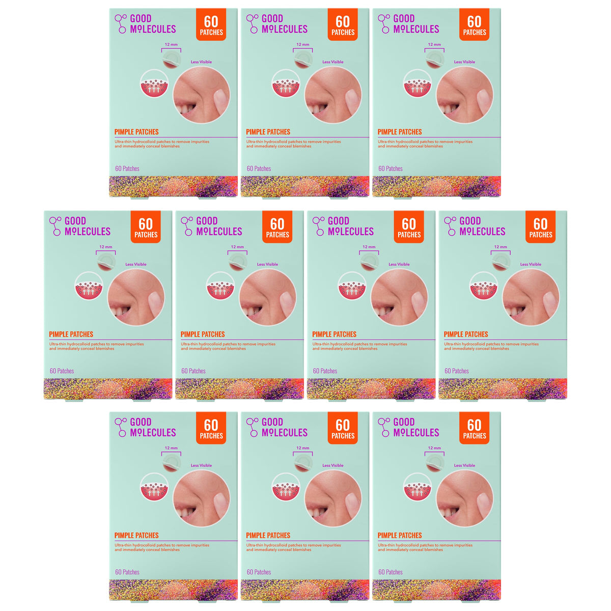 Good Molecules Pimple Patches, Hydrocolloid Patches for Face, 180 Count