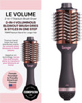 L'ANGE HAIR Le Volume 2-in-1 Titanium Blow Dryer Brush | Frizz Control Blowout Hair Dryer Brush for Drying and Styling | Volumizing Hot Air Styler for All Hairstyles | Oval Barrel | Black - 75mm