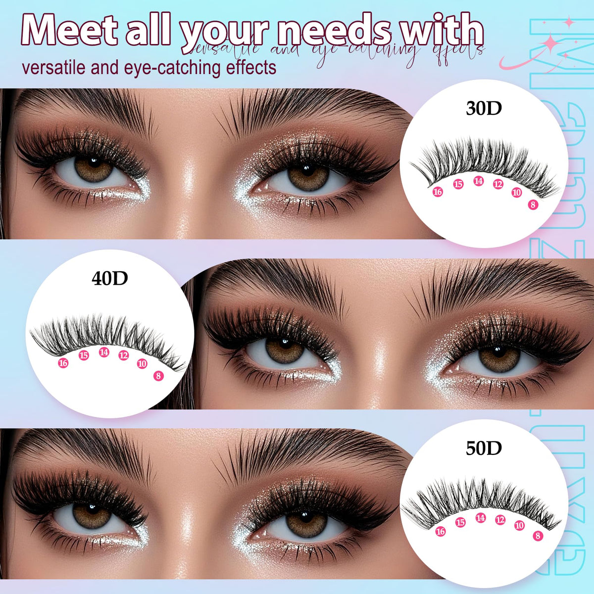Lash Clusters Wispy 80D Eyelash Clusters 10-18mm Fluff Cluster Eyelash Extensions D Curl No Plastic Feel Individual Lashes Extension 240 Pcs Versatile False Eyelashes Clusters