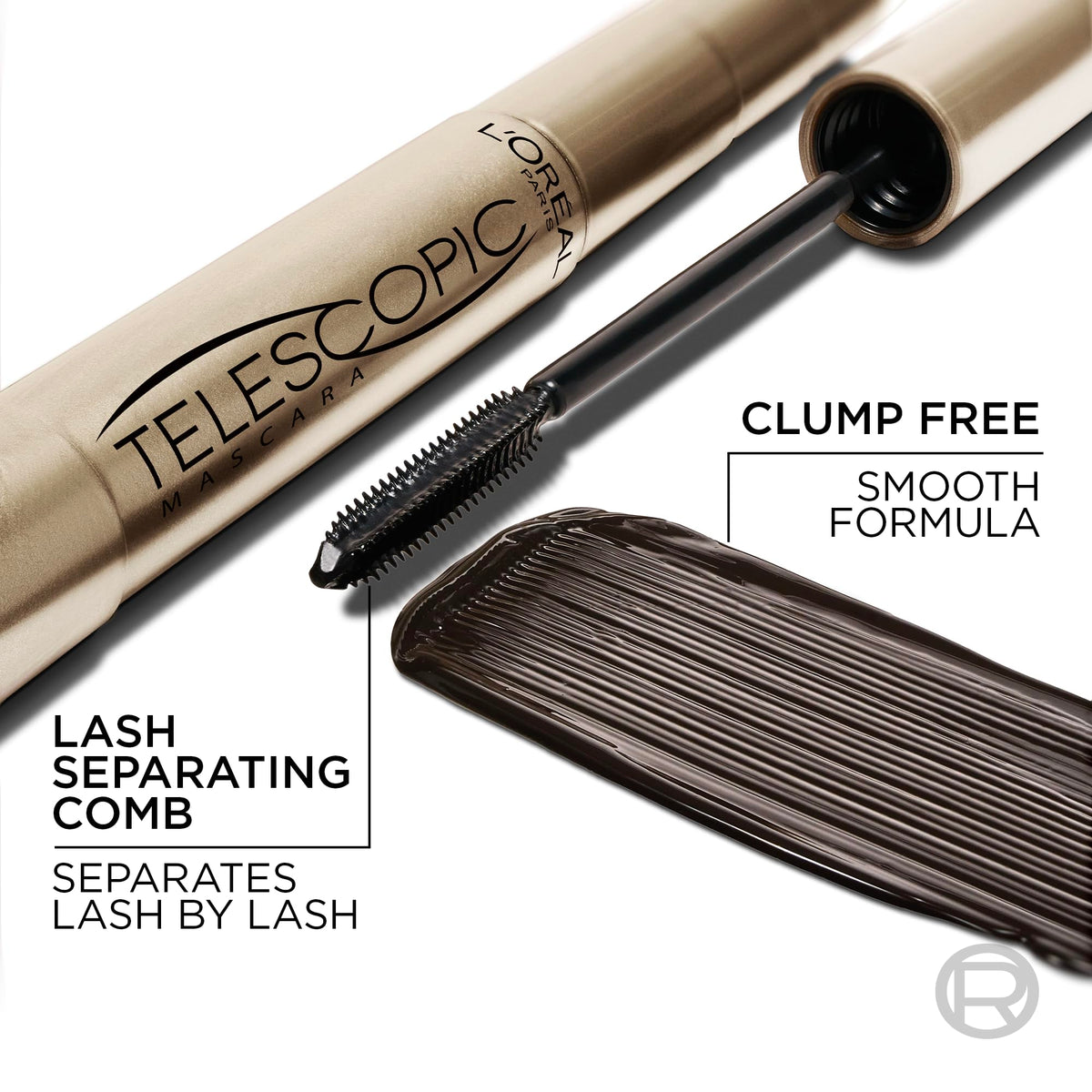 L’Oreal Paris Original Telescopic Mascara, Lengthening, Blackest Black