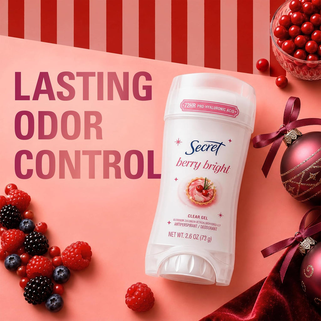 Secret Fresh Antiperspirant Deodorant for Women, 72hr Breathable Sweat & Odor Protection, Instant Freshness & Gentle, PH Balancing Minerals, Clear Gel, Relaxing Lavender Scent, 2.6 oz