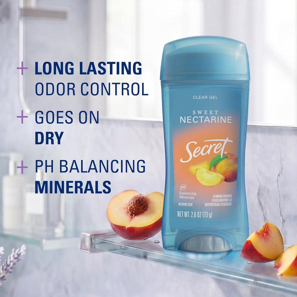 Secret Fresh Antiperspirant Deodorant for Women, 72hr Breathable Sweat & Odor Protection, Instant Freshness & Gentle, PH Balancing Minerals, Clear Gel, Relaxing Lavender Scent, 2.6 oz