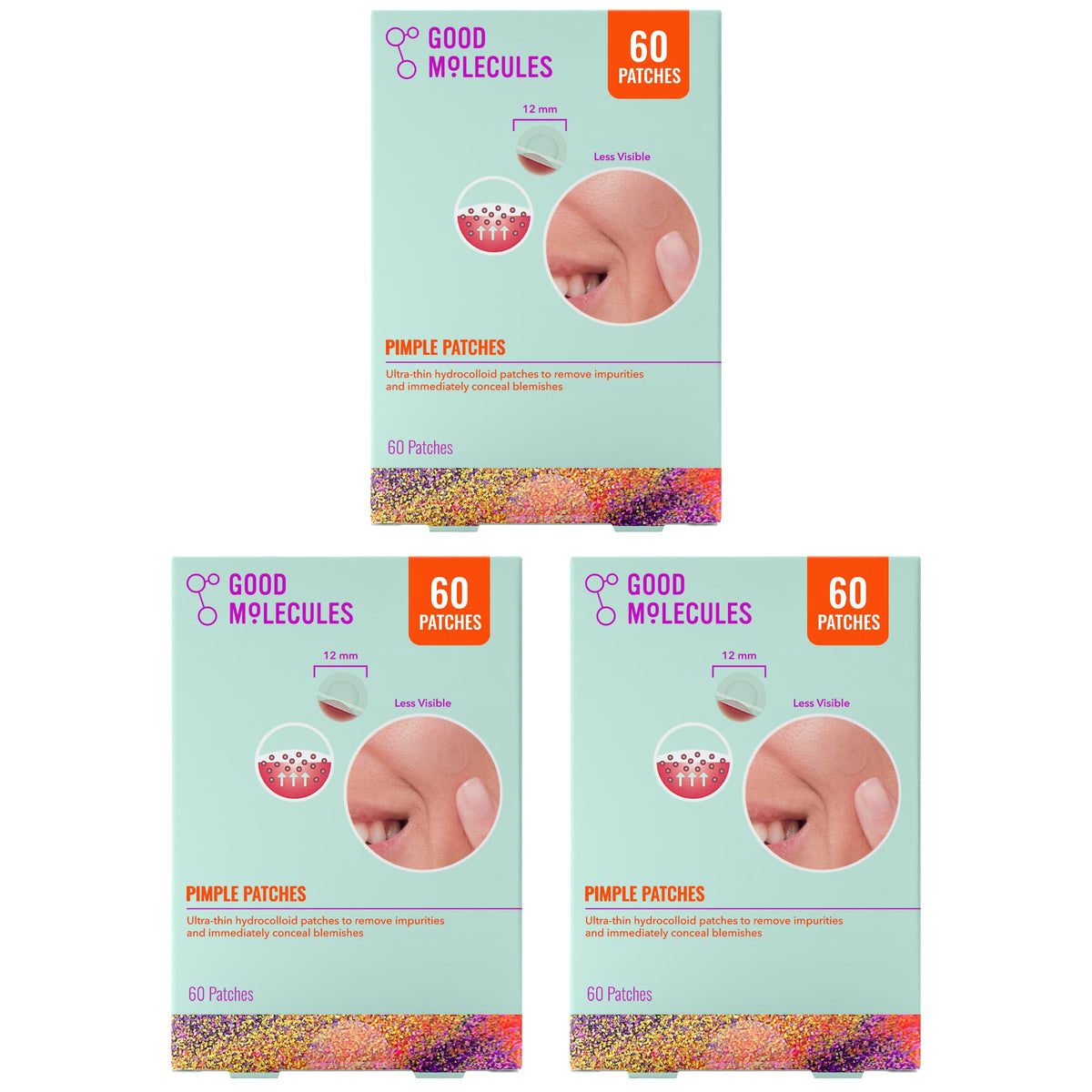 Good Molecules Pimple Patches, Hydrocolloid Patches for Face, 180 Count