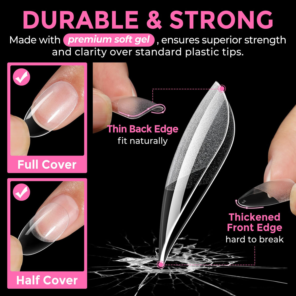 UNA GELLA 20ml*2PCS Nail Glue Remover for Press on, Multi-Functional Pinpoint Glue Remover Fast Removal Gentle Non-Acetone with Crystal Sticks for Nails Polish False Acrylic Nail Tips Home DIY