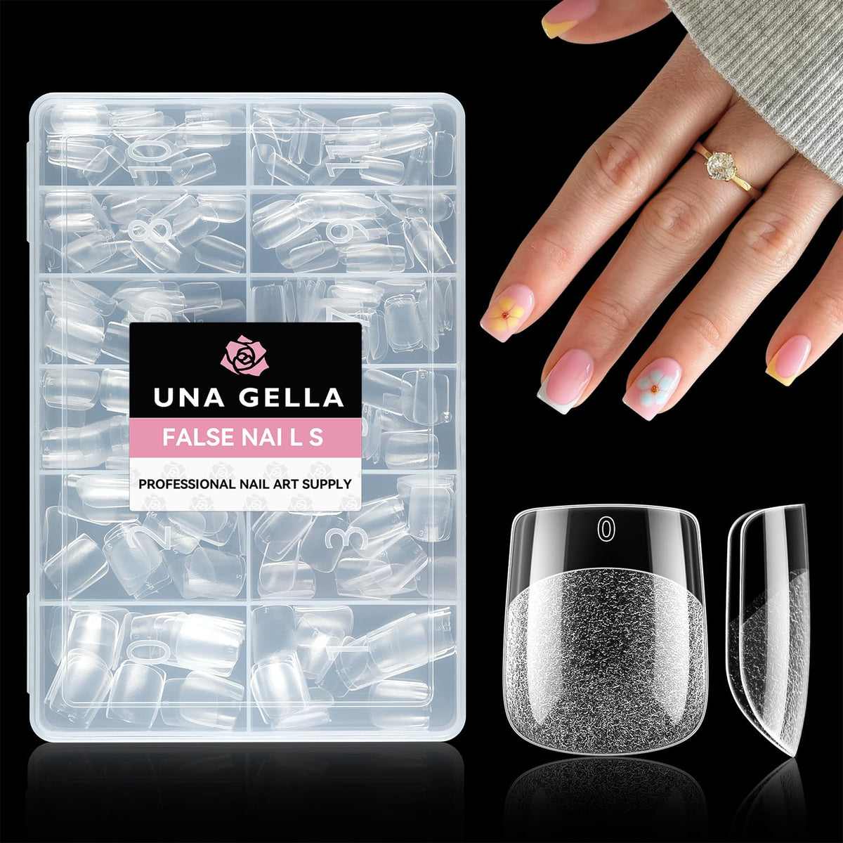 UNA GELLA 20ml*2PCS Nail Glue Remover for Press on, Multi-Functional Pinpoint Glue Remover Fast Removal Gentle Non-Acetone with Crystal Sticks for Nails Polish False Acrylic Nail Tips Home DIY