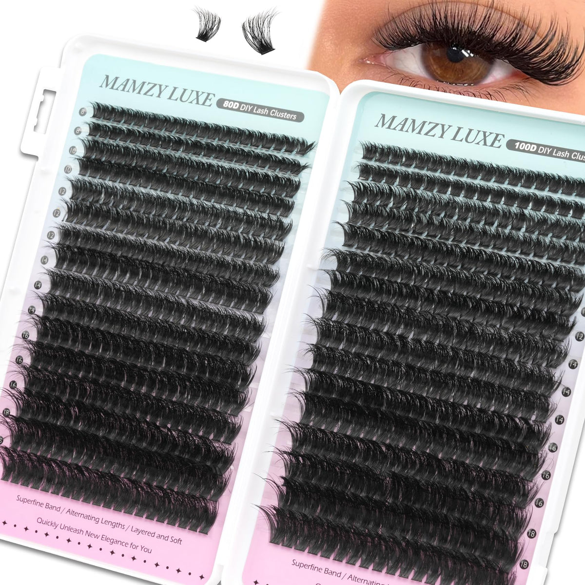 Lash Clusters Wispy 80D Eyelash Clusters 10-18mm Fluff Cluster Eyelash Extensions D Curl No Plastic Feel Individual Lashes Extension 240 Pcs Versatile False Eyelashes Clusters