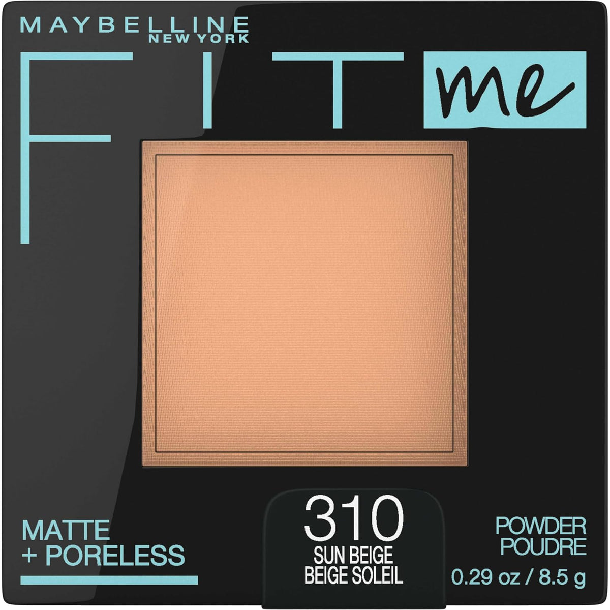Maybelline Fit Me Matte + Poreless Pressed Face Powder Makeup & Setting Powder, Natural Beige, 1 Count