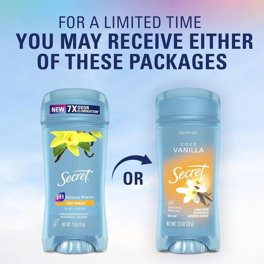 Secret Fresh Antiperspirant Deodorant for Women, 72hr Breathable Sweat & Odor Protection, Instant Freshness & Gentle, PH Balancing Minerals, Clear Gel, Relaxing Lavender Scent, 2.6 oz