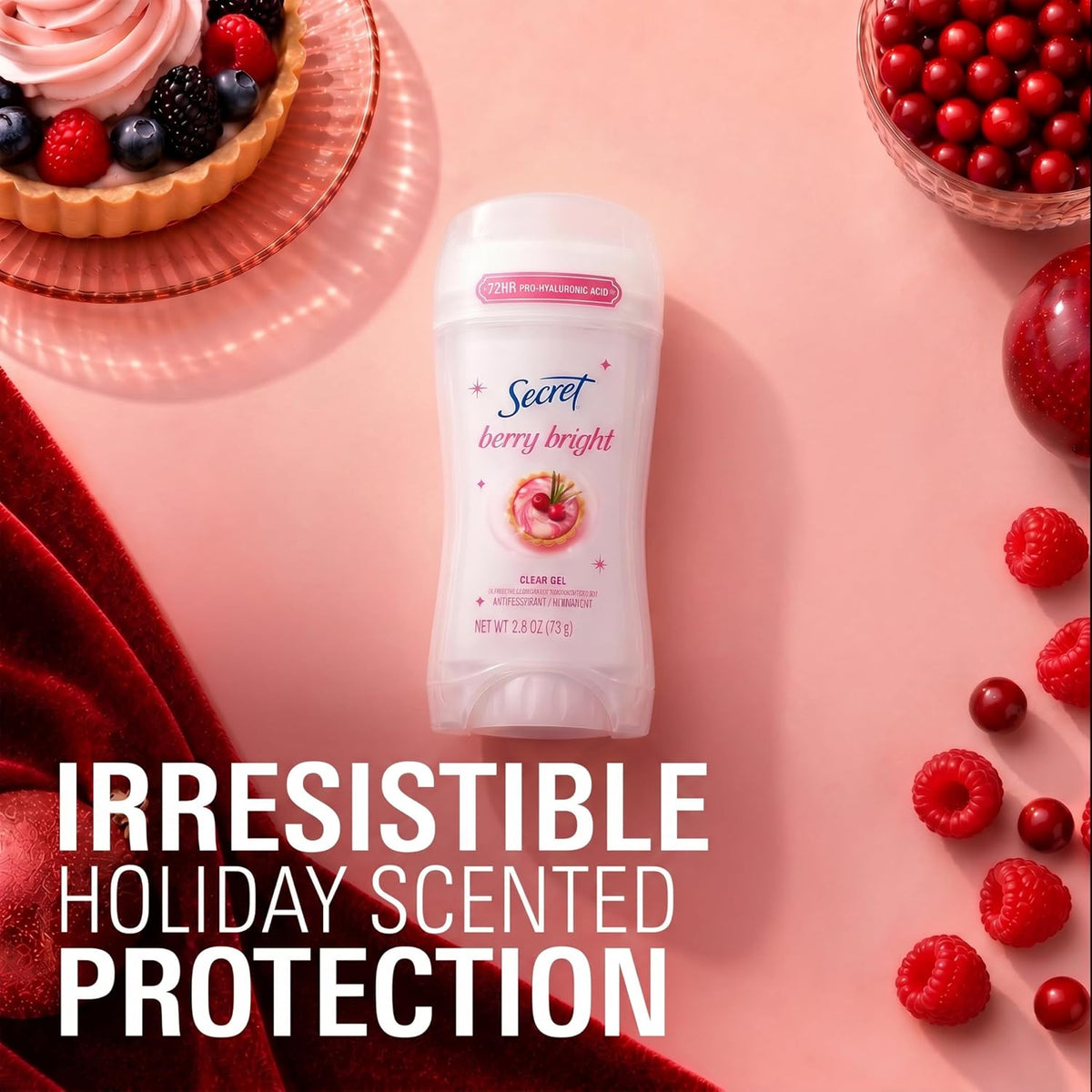 Secret Fresh Antiperspirant Deodorant for Women, 72hr Breathable Sweat & Odor Protection, Instant Freshness & Gentle, PH Balancing Minerals, Clear Gel, Relaxing Lavender Scent, 2.6 oz