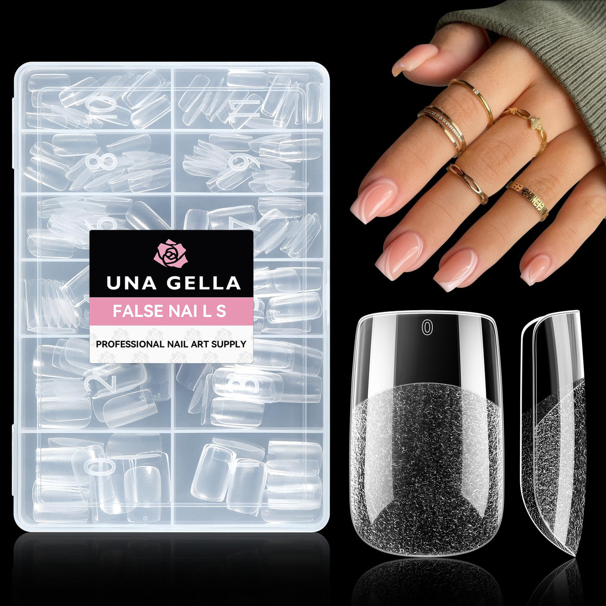 UNA GELLA 20ml*2PCS Nail Glue Remover for Press on, Multi-Functional Pinpoint Glue Remover Fast Removal Gentle Non-Acetone with Crystal Sticks for Nails Polish False Acrylic Nail Tips Home DIY