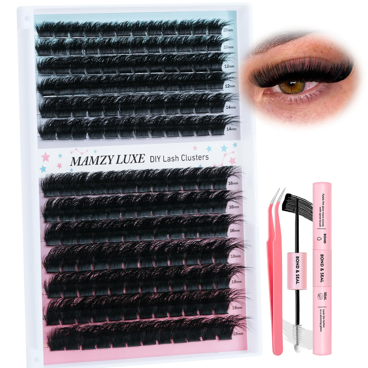 Lash Clusters Wispy 80D Eyelash Clusters 10-18mm Fluff Cluster Eyelash Extensions D Curl No Plastic Feel Individual Lashes Extension 240 Pcs Versatile False Eyelashes Clusters