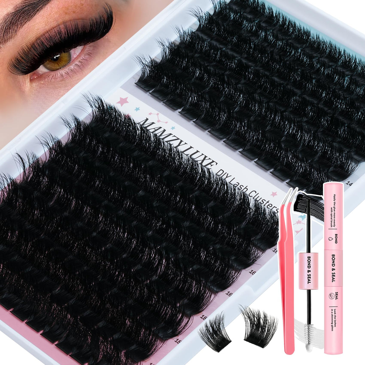 Lash Clusters Wispy 80D Eyelash Clusters 10-18mm Fluff Cluster Eyelash Extensions D Curl No Plastic Feel Individual Lashes Extension 240 Pcs Versatile False Eyelashes Clusters