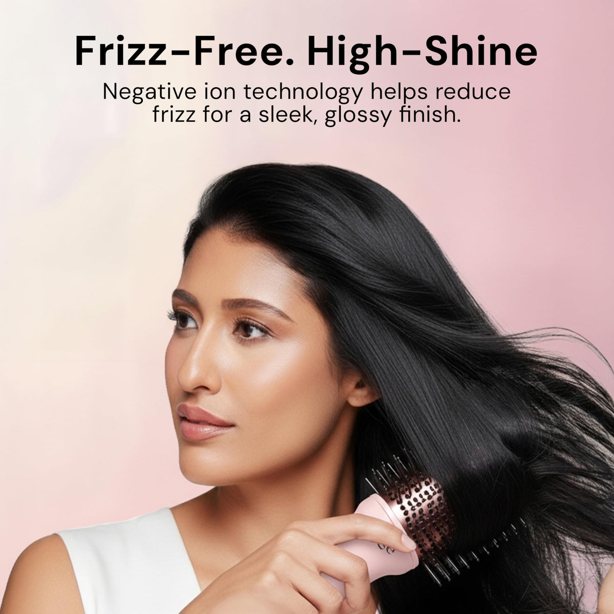 L'ANGE HAIR Le Volume 2-in-1 Titanium Blow Dryer Brush | Frizz Control Blowout Hair Dryer Brush for Drying and Styling | Volumizing Hot Air Styler for All Hairstyles | Oval Barrel | Black - 75mm