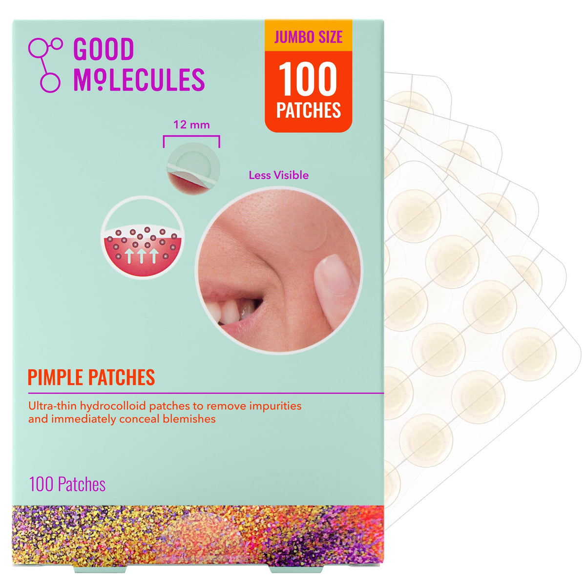 Good Molecules Pimple Patches, Hydrocolloid Patches for Face, 180 Count