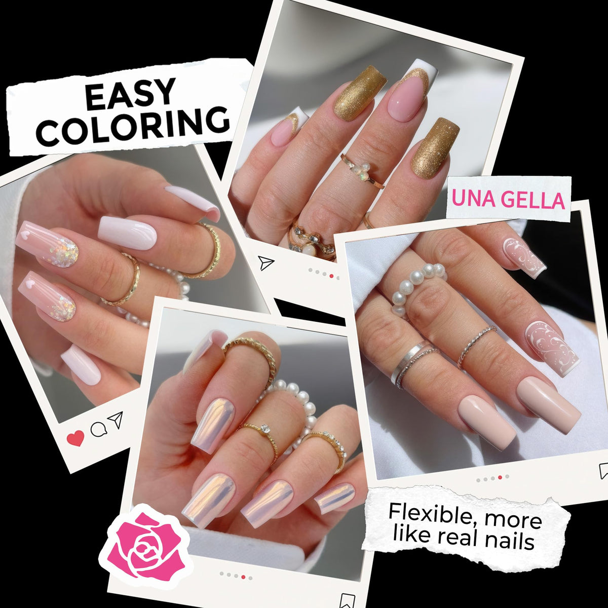 UNA GELLA 20ml*2PCS Nail Glue Remover for Press on, Multi-Functional Pinpoint Glue Remover Fast Removal Gentle Non-Acetone with Crystal Sticks for Nails Polish False Acrylic Nail Tips Home DIY
