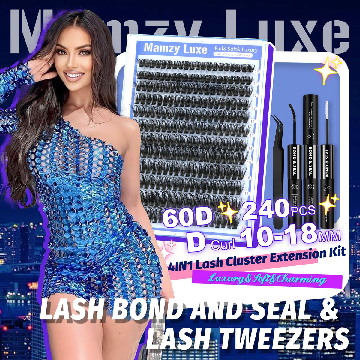 Lash Clusters Wispy 80D Eyelash Clusters 10-18mm Fluff Cluster Eyelash Extensions D Curl No Plastic Feel Individual Lashes Extension 240 Pcs Versatile False Eyelashes Clusters