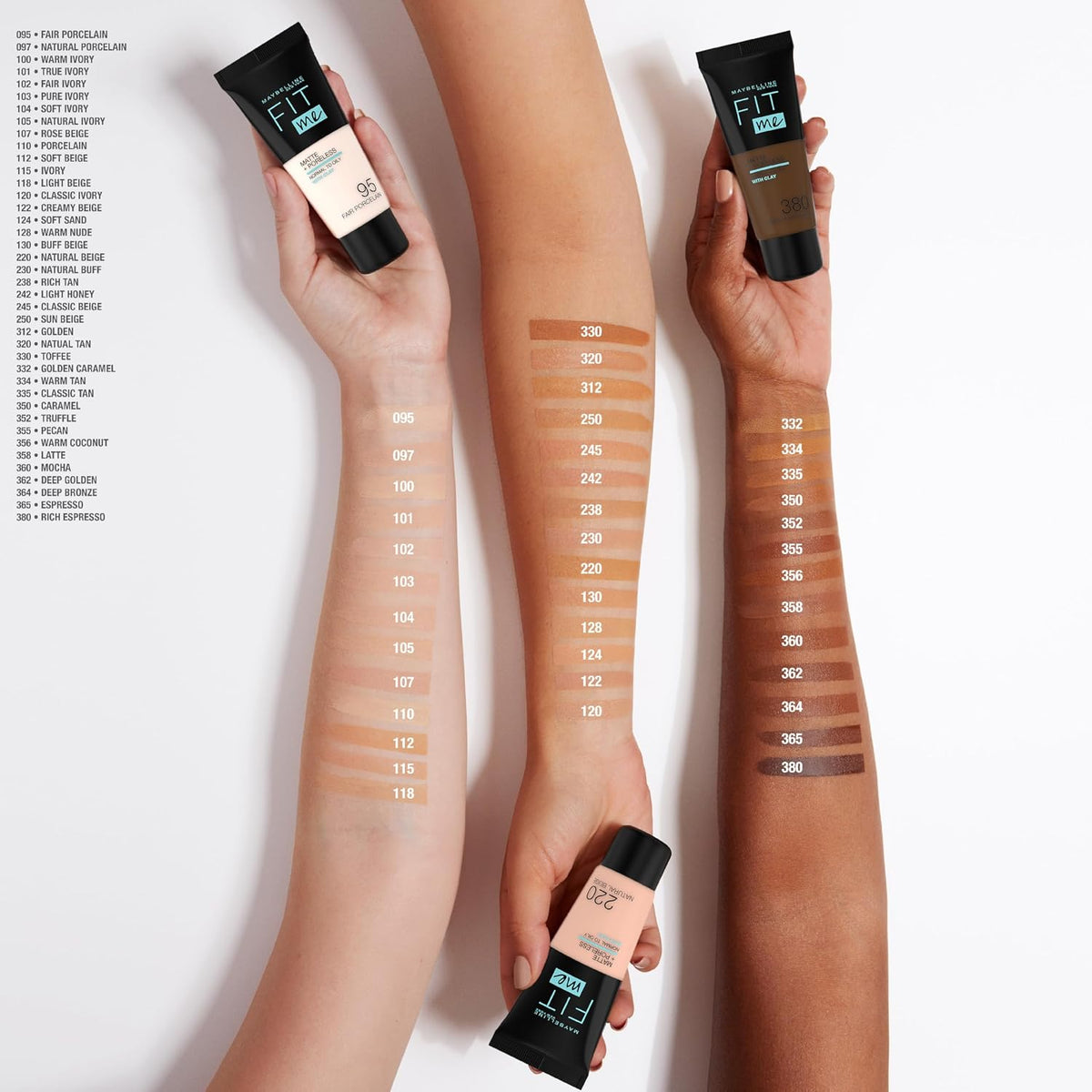 Maybelline Fit Me Matte + Poreless Liquid Oil-Free Foundation Makeup, Toffee, 1 Count (Packaging May Vary)