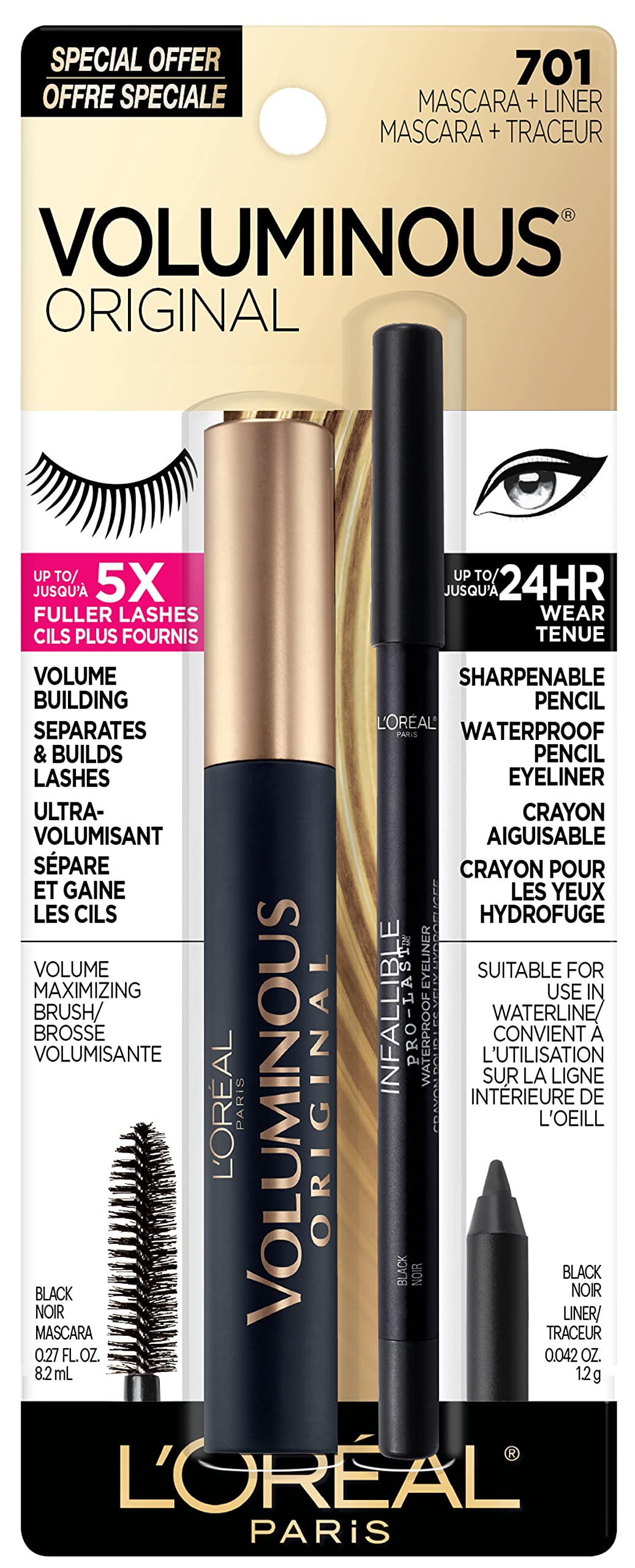 L'Oreal Paris Makeup Voluminous Original Mascara, Deep Burgundy, 0.26 Fl Oz