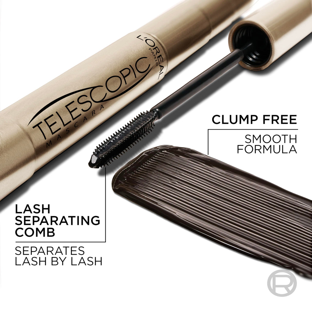 L’Oreal Paris Original Telescopic Mascara, Lengthening, Blackest Black