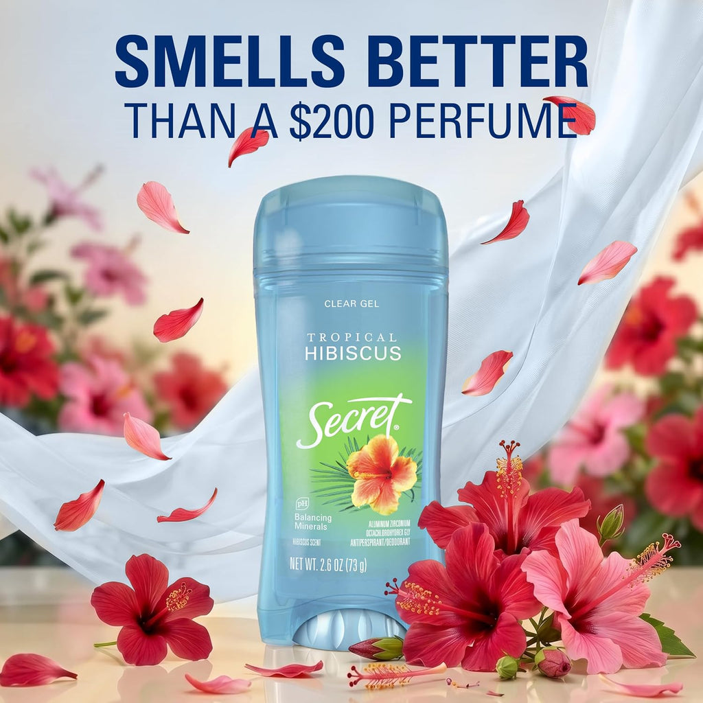 Secret Fresh Antiperspirant Deodorant for Women, 72hr Breathable Sweat & Odor Protection, Instant Freshness & Gentle, PH Balancing Minerals, Clear Gel, Relaxing Lavender Scent, 2.6 oz
