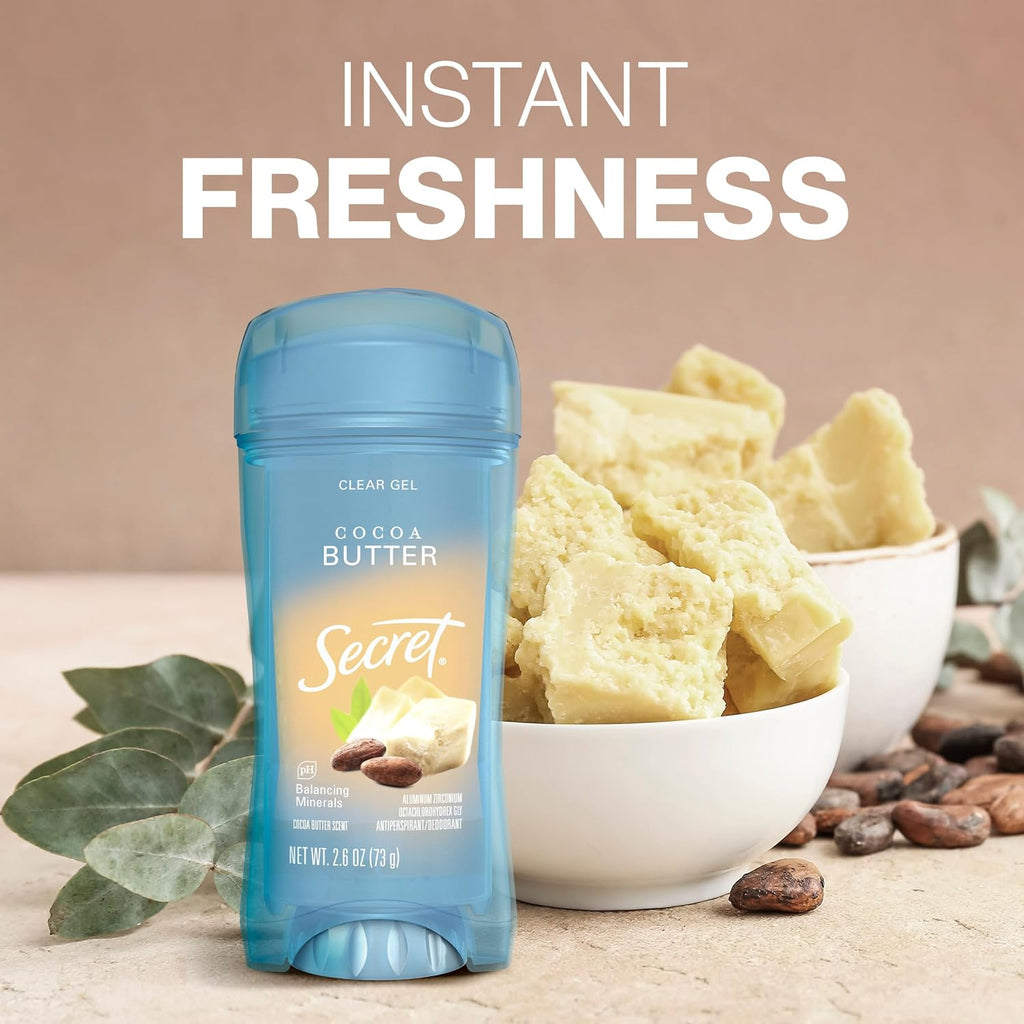 Secret Fresh Antiperspirant Deodorant for Women, 72hr Breathable Sweat & Odor Protection, Instant Freshness & Gentle, PH Balancing Minerals, Clear Gel, Relaxing Lavender Scent, 2.6 oz