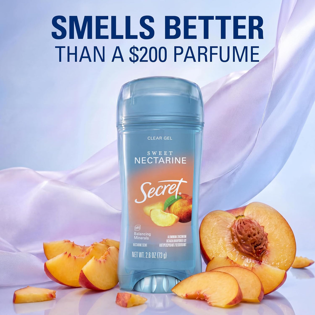Secret Fresh Antiperspirant Deodorant for Women, 72hr Breathable Sweat & Odor Protection, Instant Freshness & Gentle, PH Balancing Minerals, Clear Gel, Relaxing Lavender Scent, 2.6 oz