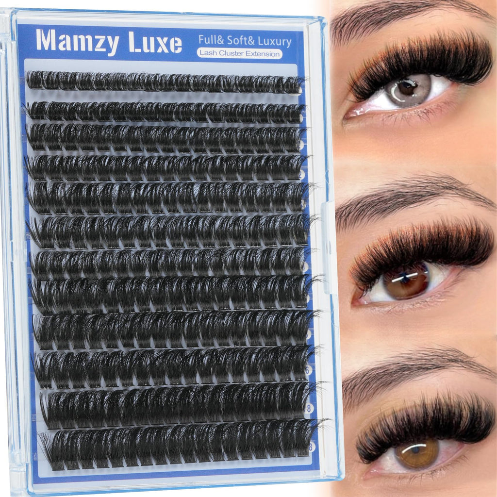 Lash Clusters Wispy 80D Eyelash Clusters 10-18mm Fluff Cluster Eyelash Extensions D Curl No Plastic Feel Individual Lashes Extension 240 Pcs Versatile False Eyelashes Clusters