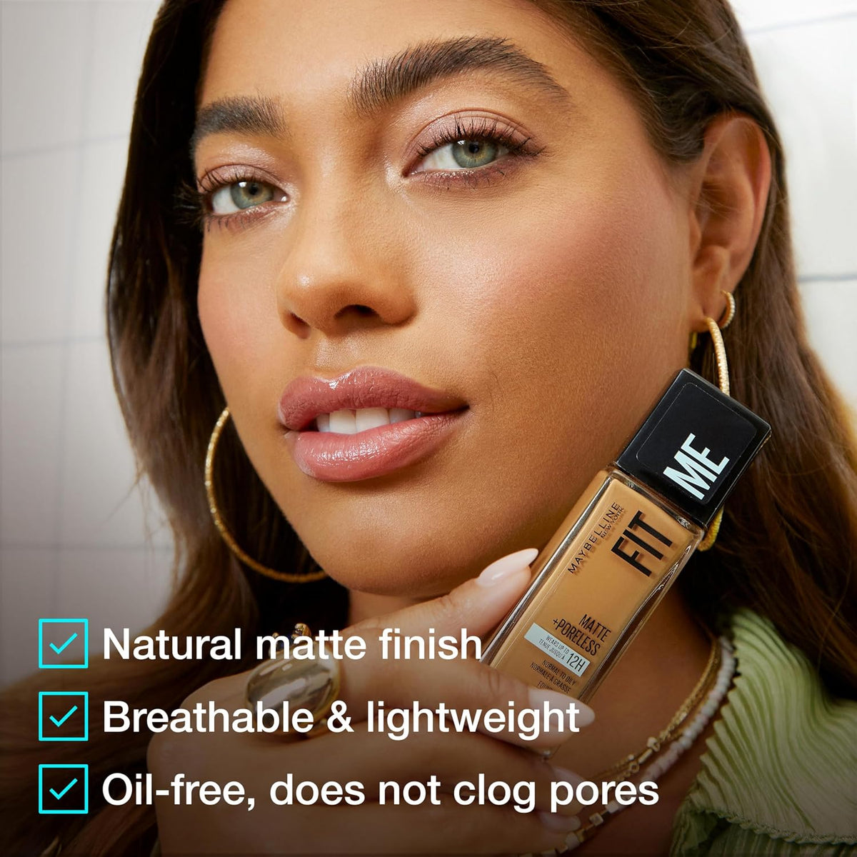 Maybelline Fit Me Matte + Poreless Liquid Oil-Free Foundation Makeup, Toffee, 1 Count (Packaging May Vary)
