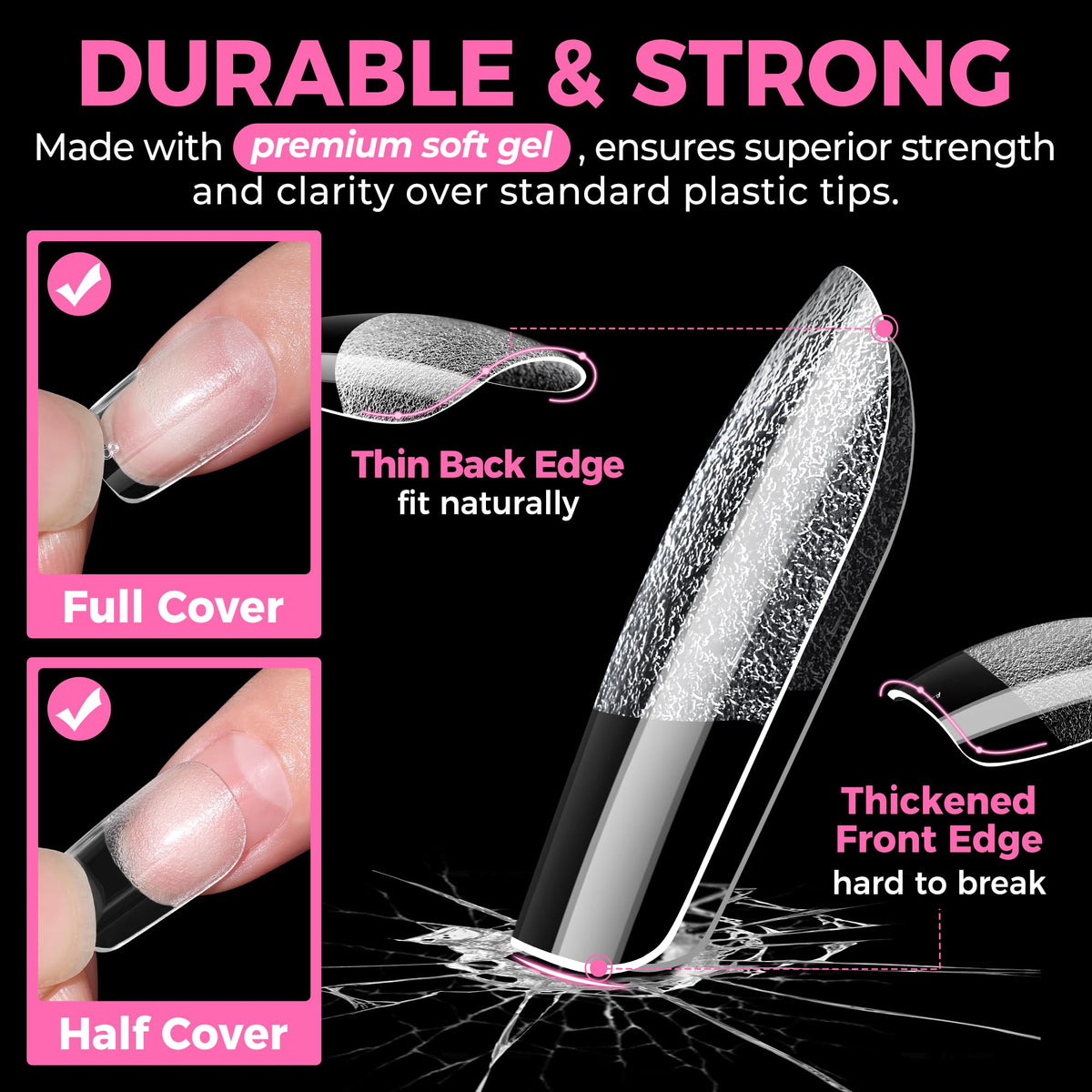 UNA GELLA 20ml*2PCS Nail Glue Remover for Press on, Multi-Functional Pinpoint Glue Remover Fast Removal Gentle Non-Acetone with Crystal Sticks for Nails Polish False Acrylic Nail Tips Home DIY