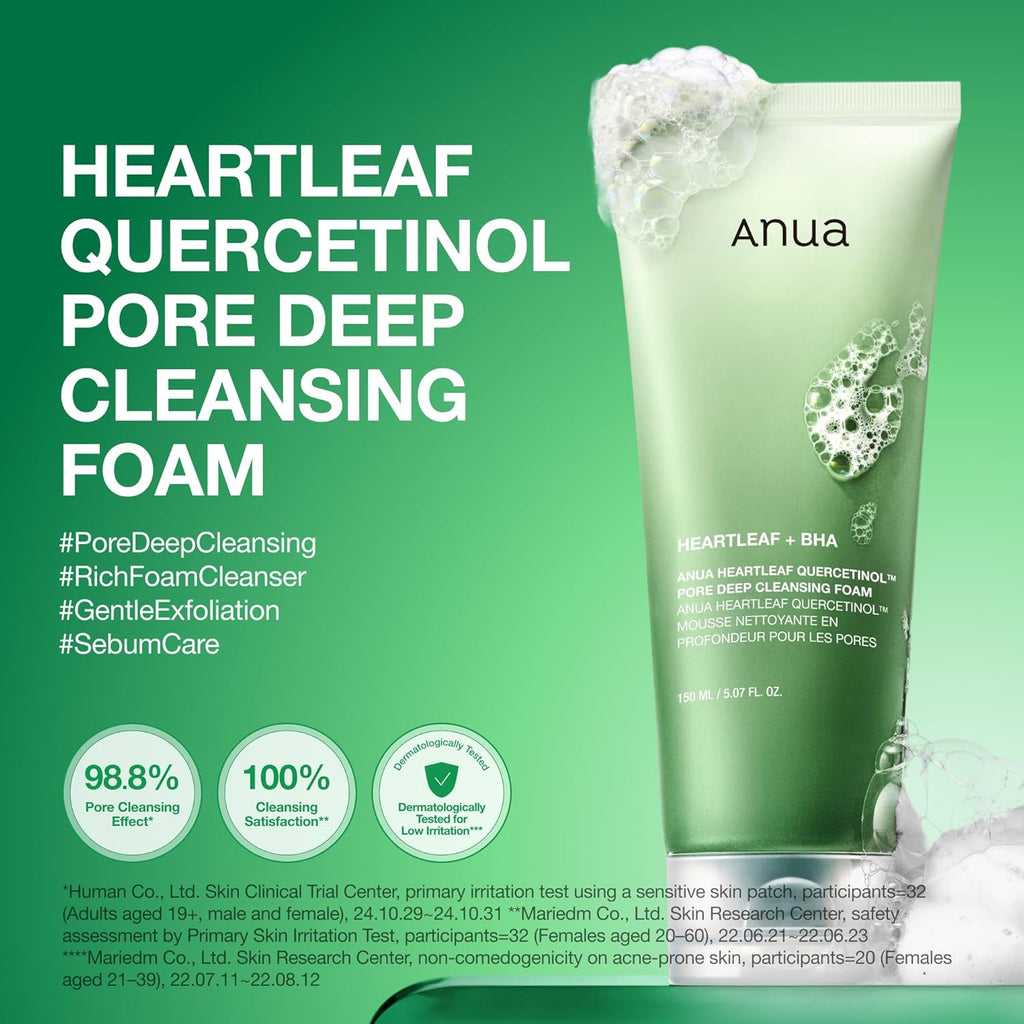 Anua Heartleaf Quercetinol Pore Deep Cleansing Foam, 5.07 fl.oz