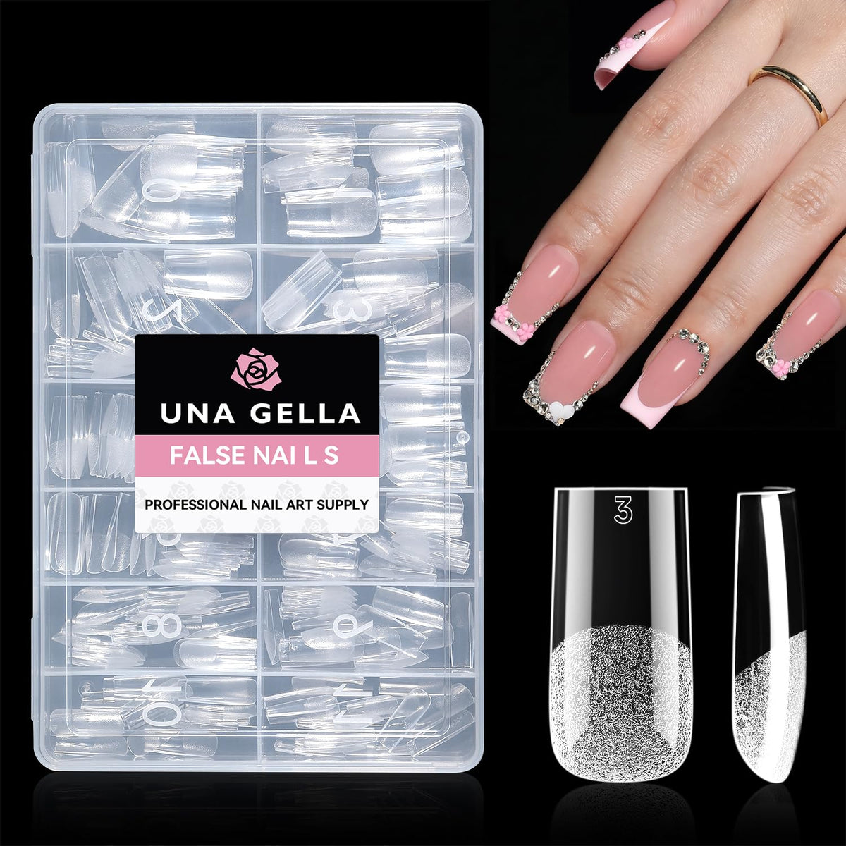UNA GELLA 20ml*2PCS Nail Glue Remover for Press on, Multi-Functional Pinpoint Glue Remover Fast Removal Gentle Non-Acetone with Crystal Sticks for Nails Polish False Acrylic Nail Tips Home DIY